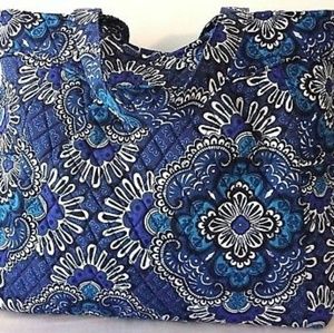 NWT VERA BRADLEY PLEATED TOTE BLUE TAPESTRY